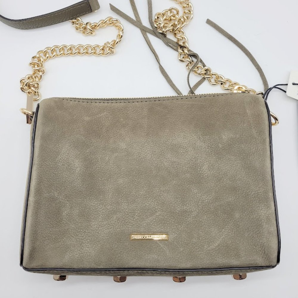 SOLD: NWT Rebecca Minkoff Leather Gold Chain Purse Handbag Lux Avery Crossbody - Picture 1 of 15